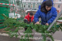 Монтаж главной новогодней елки начался в Нижнем Новгороде