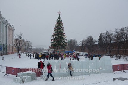 Инсталляция изо льда к ЧМ-2018 установлена в Нижнем Новгороде
