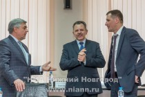 Глава администрации Московского района Нижнего Новгорода Геннадий Зотин, глава администрации Сормовского района Вячеслав Рудаков, и.о. главы администрации Приокского района Дмитрий Сивохин (слева направо)