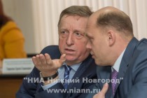 Глава администрации Автозаводского района Нижнего Новгорода Владимир Солдатенков и глава администрации Канавинского района Нижнего Новгорода Михаил Шаров (слева направо)