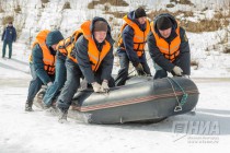 Тактико-специальные учения с аварийно-спасательным отрядом Нижегородской области спасателей в преддверии паводка