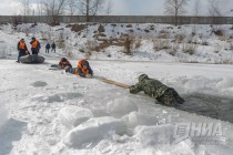 Тактико-специальные учения с аварийно-спасательным отрядом Нижегородской области спасателей в преддверии паводка