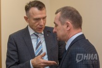 Депутаты гордумы Нижнего Новгорода VI созыва Василий Пушкин  и Николай Ингликов (слева направо)