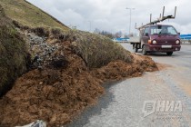 Оползень произошел в районе метромоста в Нижнем Новгороде 22 апреля
