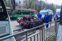 Причиной массовой аварии на ул. Белинского в Нижнем Новгороде по предварительным данным стал автомобиль BMW