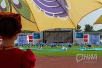 Празднование национального татаро-башкирского праздника Сабантуй в Нижнем Новгороде