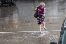 Сильный ливень прошел в Нижнем Новгороде
