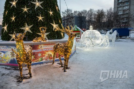 Новогоднее оформление центральных улиц и площадей Нижнего Новгорода