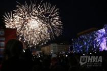 Праздничный фейерверк и мультимедийное шоу в День города в Нижнем Новгороде