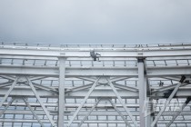 Рабочие на стройплощадке Стадиона Нижний Новгород