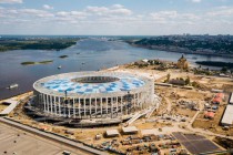 Подрядчик завершил монтаж кровли над зрительскими трибунами стадиона Нижний Новгород