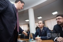 И.о.замгубернатора Нижегородской области Роман Антонов, глава Нижнего Новгорода Владимир Панов, глава администрации Шахуньи Роман Кошелев