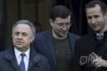 Вице-премьер РФ Виталий Мутко, врио губернатора Нижегородской области Глеб Никитин, пресс-секретарь врио губернатора Александр Двуреченский