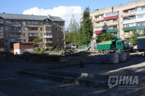 Врио губернатора Нижегородской области  Глеб Никитин в ходе объезда дворов Выксы