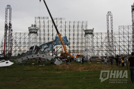 Подготовка площадки к фестивалю Alfa Future People-2018 в Нижегородской области