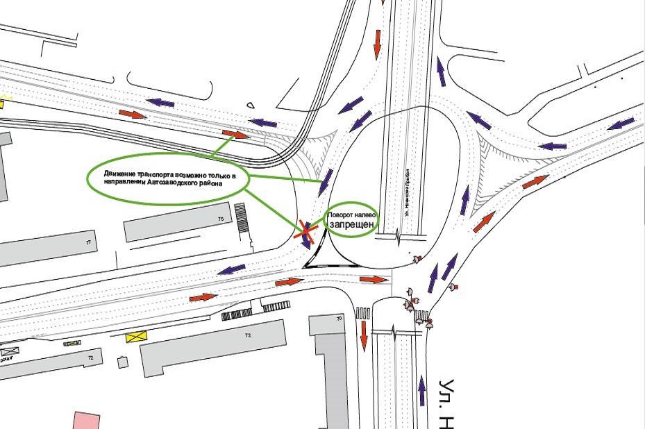 Схема движения транспорта н новгород