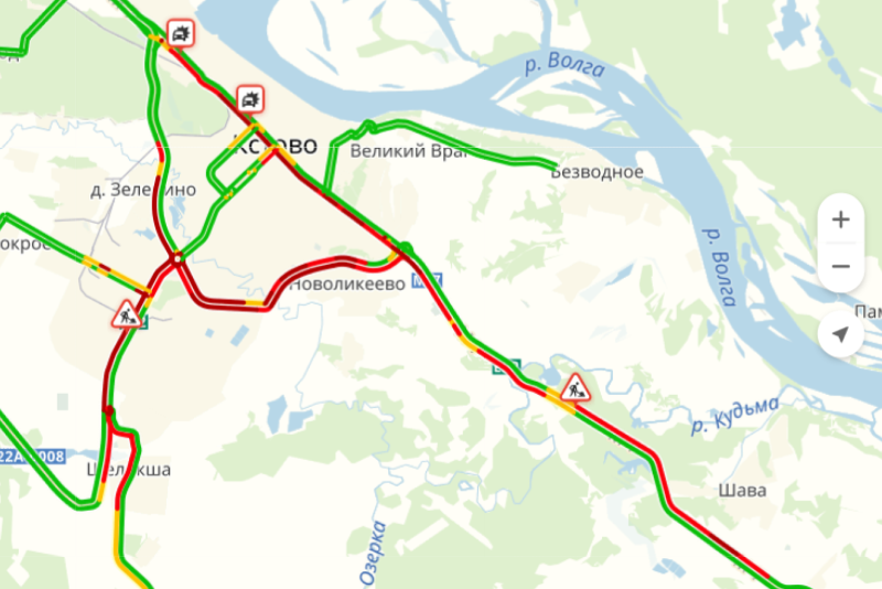 Карта загруженности дорог нижний новгород