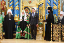 Награды и освящение собора: Патриарх Московский и всея Руси Кирилл прибыл в Нижегородскую область