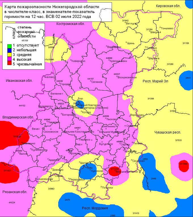 Карта пожароопасности нижегородской области