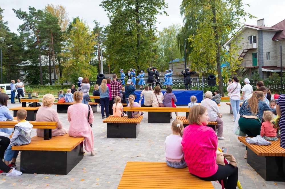 Новое общественное пространство благоустроили на улице Ульянова в Выксе