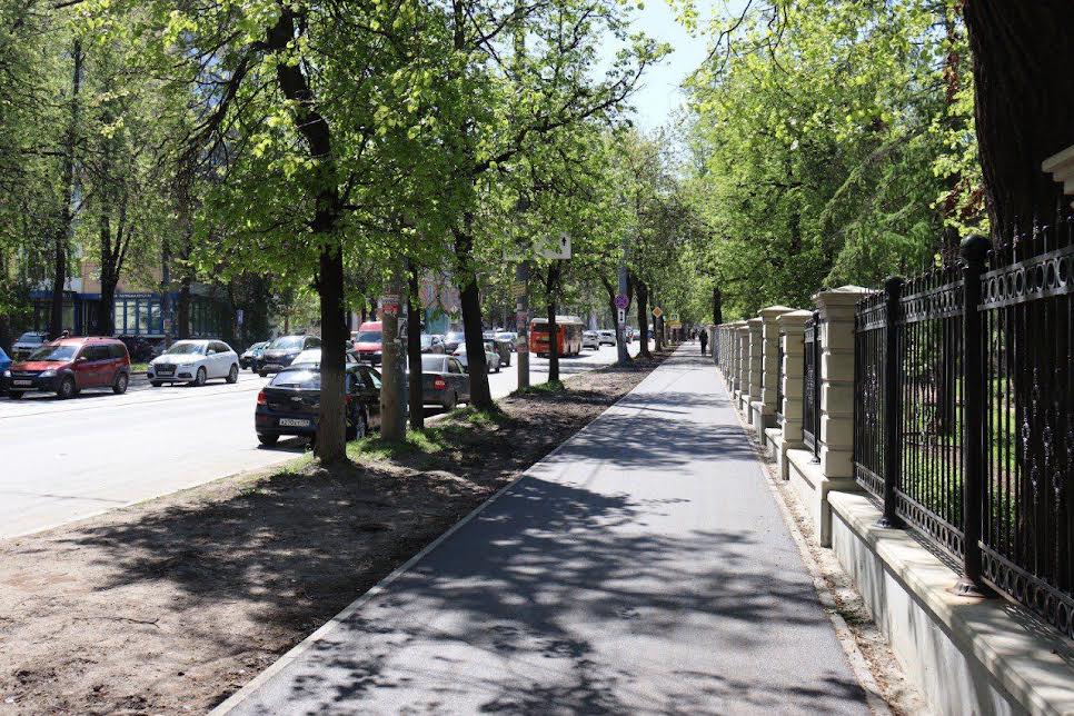 Ремонт тротуара завершен на улице Белинского
