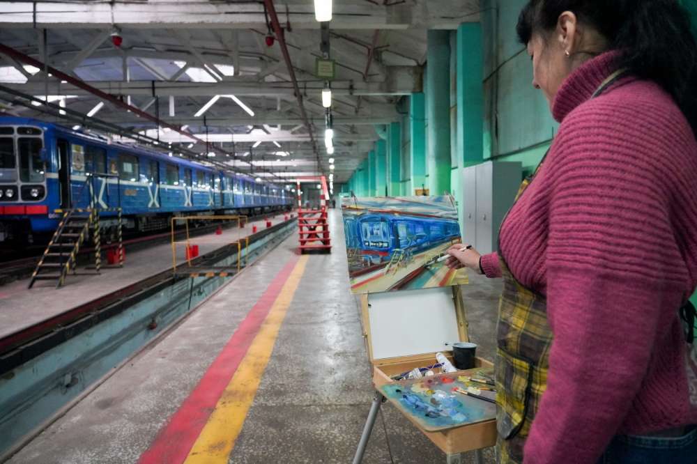 Нижегородские художники устроили пленэр в депо метрополитена