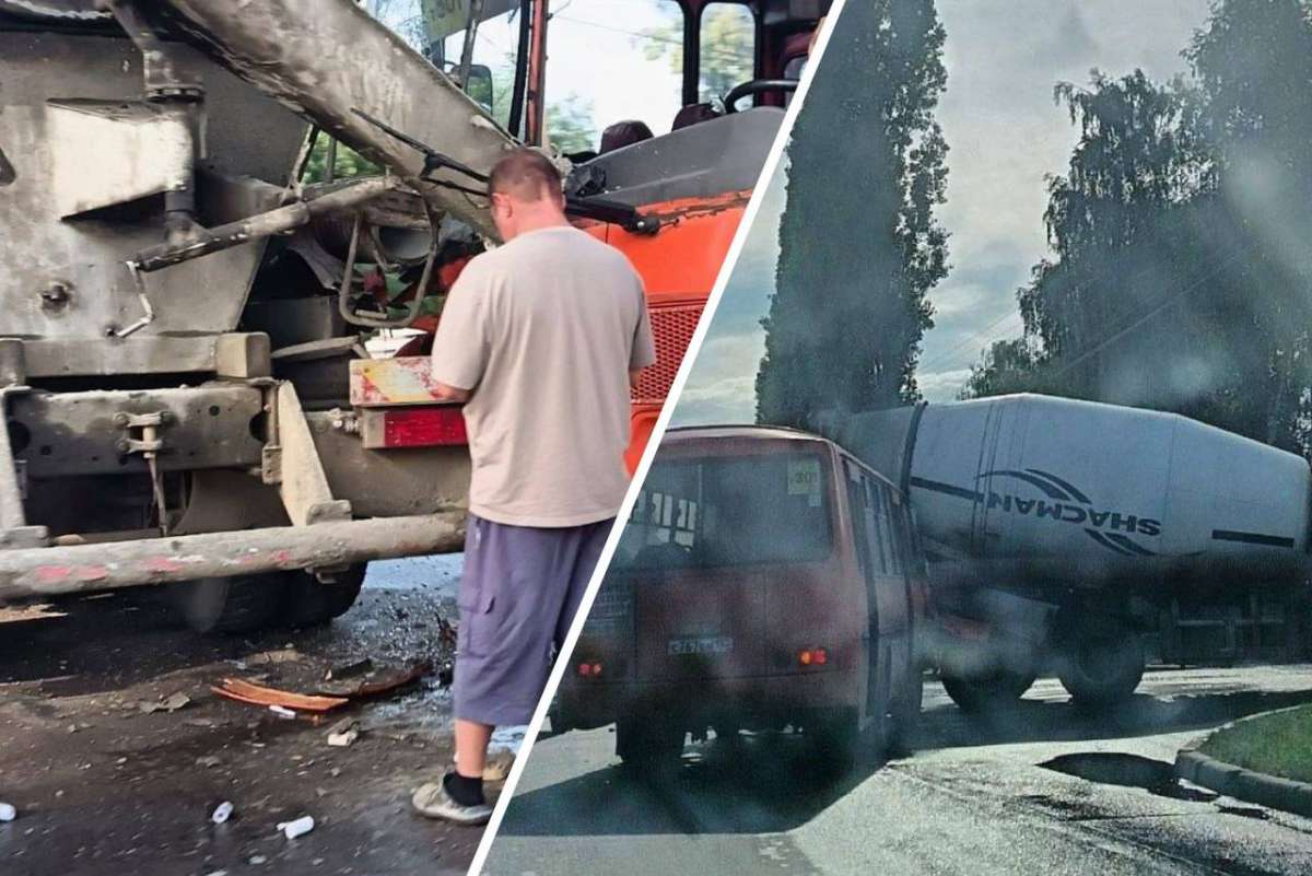 Бетономешалка и маршрутка столкнулись в Нижнем Новгороде: начата проверка