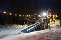 Ледяная горка с девятиметровым спуском появилась в нижегородском парке 1 Мая